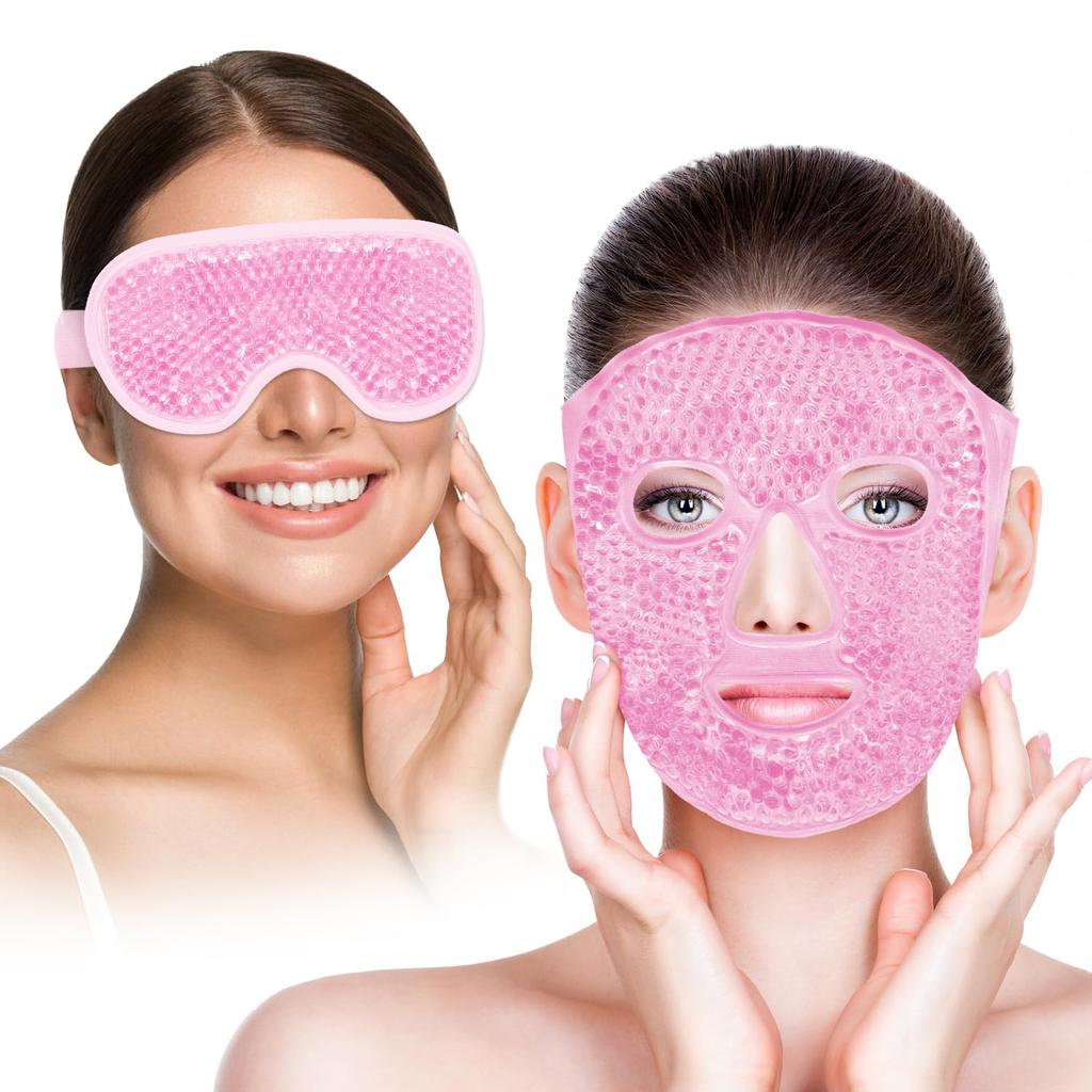Face Ice Pack & Gel Eye Mask Gel Cooling Hot Cold Compress Pack Reusable with Soft Lining Sleeping Face SPA Beauty Tools