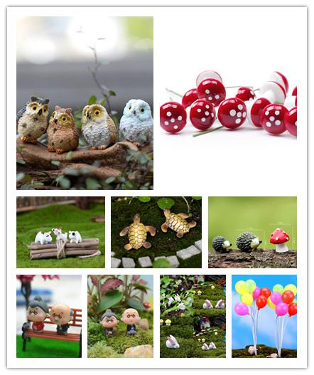 NEW Selling Artificial Mini Miniatures Fairy Garden Moss Terrarium Resin Crafts Decorations Stakes Craft