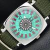 VINTAGE HAND-WINDING SWISS POKER FACE MENS REFURBISHED SEA GREEN WATCH A700933-5 R205a-a700933