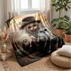 Girl on Crescent Moon with Roses Theme blanket Lightweight Warm Flannel Blanket Decorative Throw Blanket for Home Decoration