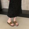 Holiday Beach Casual Toe Cool Slippers Women's Summer Wear 2025 New Linen Toe Retro Soft Bottom One-word