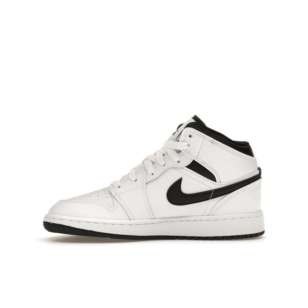 Air Jordan 1 Mid GS White Black Kids Sneakers DQ8423-132