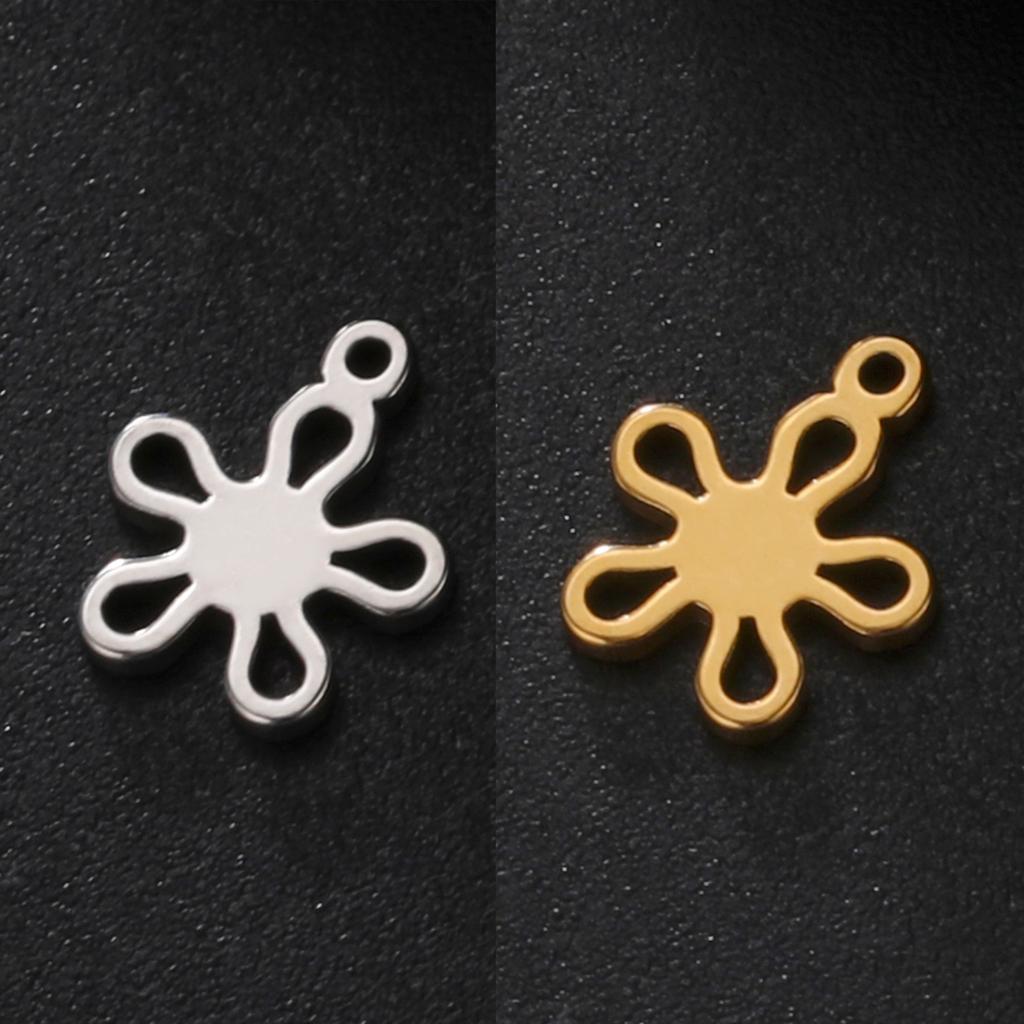 Teamer 5pcs/lot Stainless Steel Charms for Jewelry Making Bear Leaves Stars Pendant Mini Charm Bracelet DIY Accessories Hot Sale