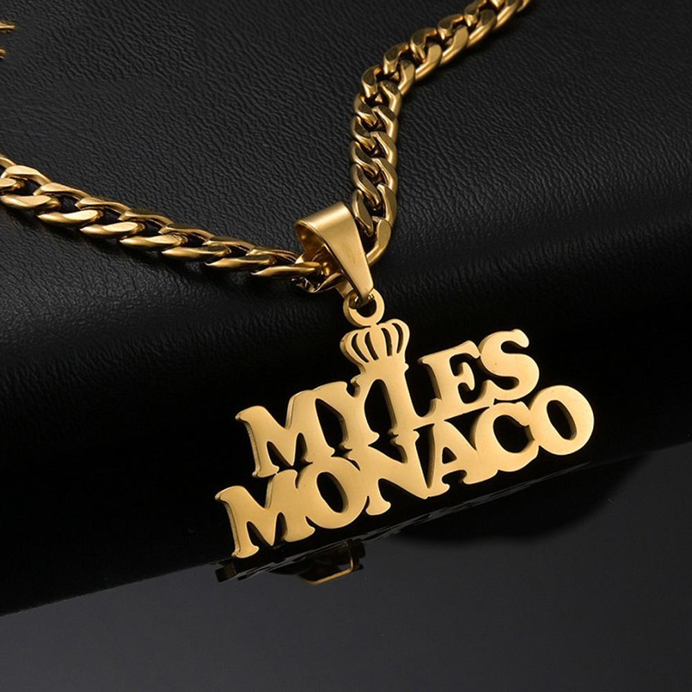Customized Names Pendant Necklace Stainless Steel Personalized Jewelry Cuban Thick Chain for Men Women Detachable Necklace Gift