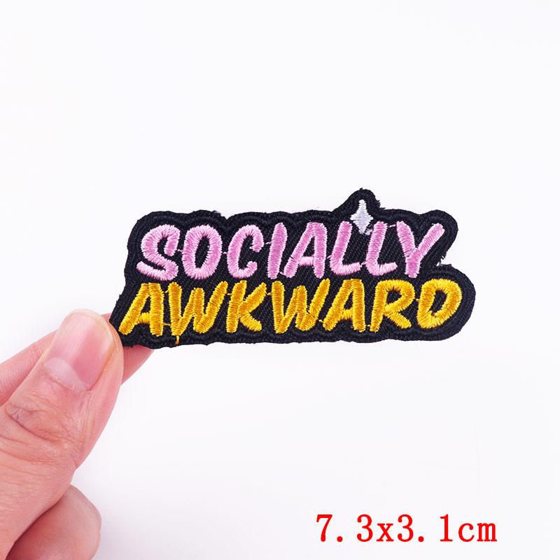 Positive Energy Letter Patch Cartoon Inspirational Quotes Embroidered Patches Iron On Patches For Jeans Jackets Sew Patch DIY