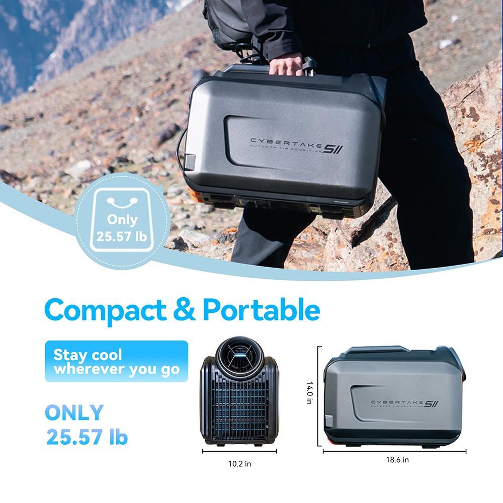 CYBERTAKE S2 Pro Portable Outdoor Air Conditioner, Fast Cooling & Heating, Active Drain System, 6 Working Modes