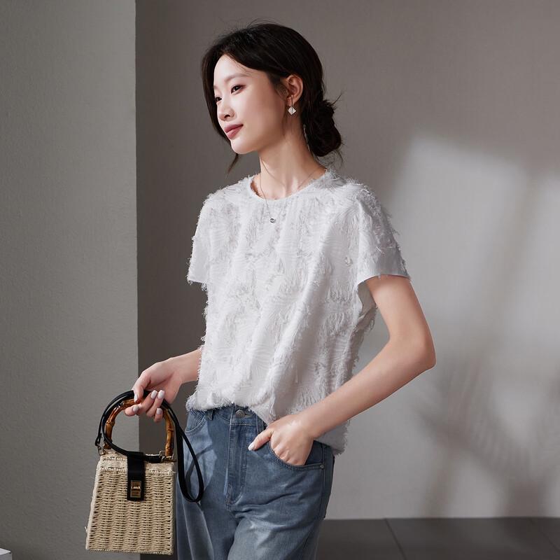 SOFSIL Women s Silk Blend Short Sleeve Shirt M