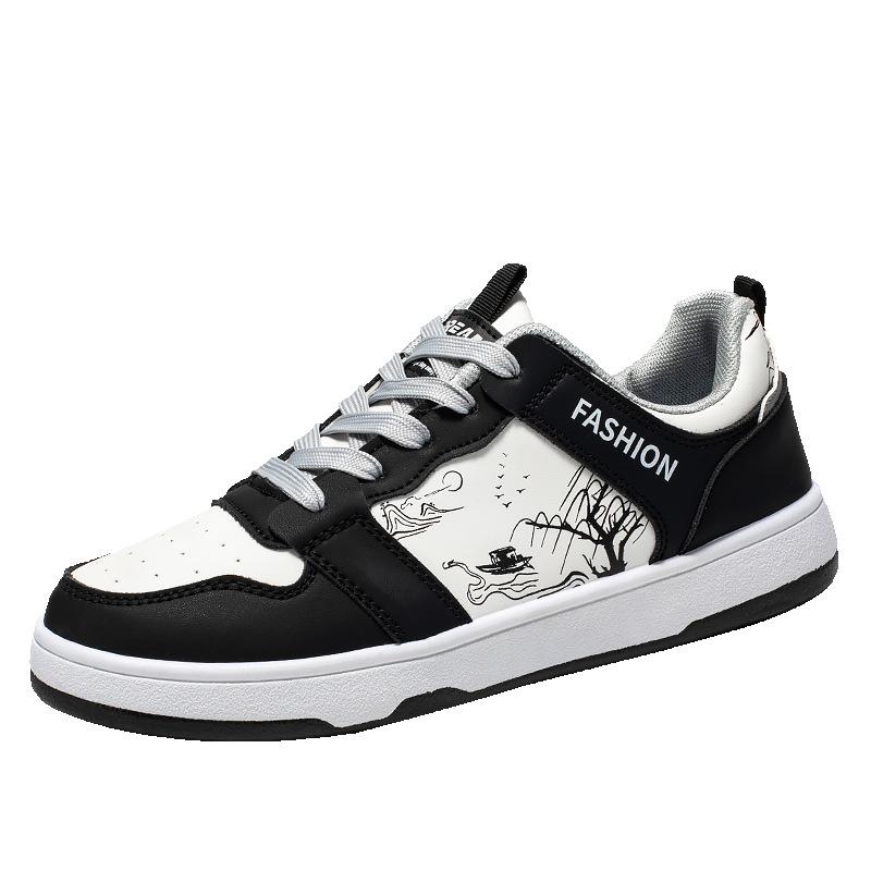 Мужские дышащие кроссовки повседневные белые туфли модная спортивная обувь легкая спортивная обувь 39 чёрный 1994₽