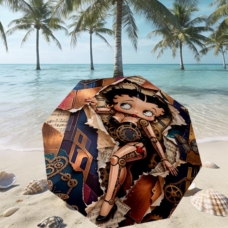 Betty Boop Print Umbrella Automatic Opening/ Closing - Portable Foldable Design - Daily Use for Travel/Outdoor - Gift for Birthday