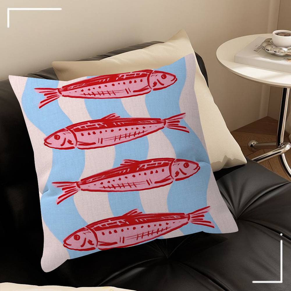 Coastalcharm Sardine Can Pillowcases Home Bedding Decorative Pillow Cover Wedding Super Soft Pillow Case