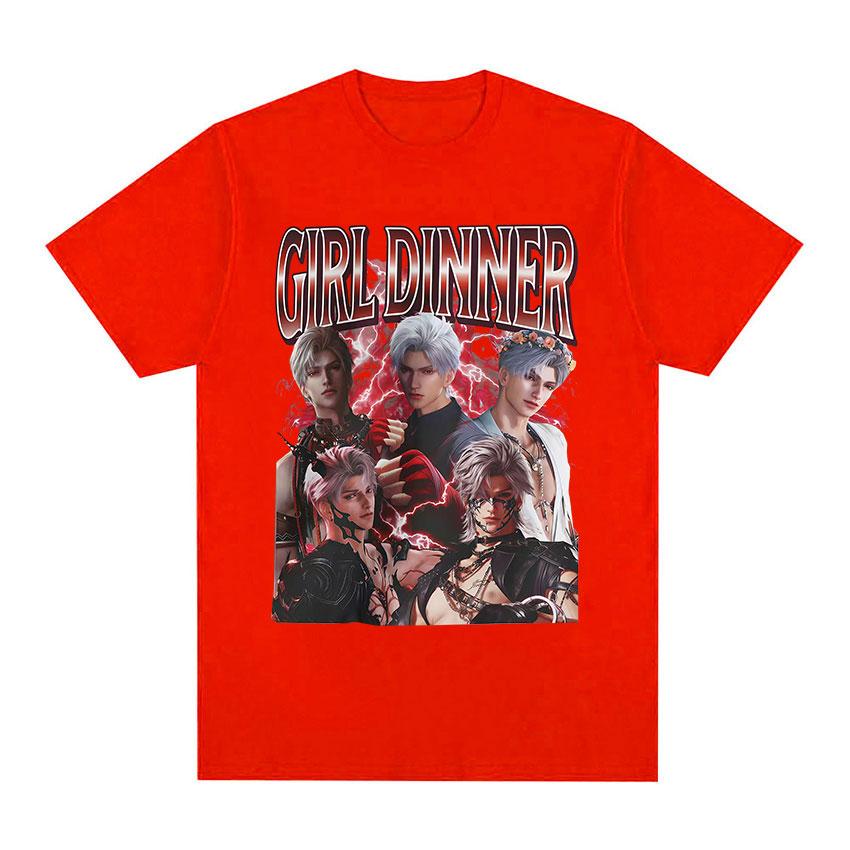 Funny Girl Dinner Love and Deepspace Novelty Graphic T Shirts Mens Clothing Vintage Oversized 100 Cotton Short Sleeve Tshirts