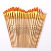6Pcs/Set Painting Pen Set Dense Bristles DIY Soft Bristle Original Wood Color Rod Student Art Watercolor Paint Brushes Studio Supply