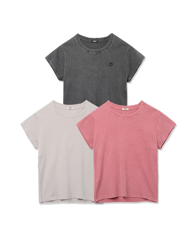 LIFEWORK Women'S) Vintage Slim Ribbed Short Sleeve T-Shirt