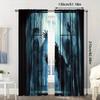 Halloween Scary Ghost Monster Pattern Printed Curtains Window Decorations Home Room Curtain Made Of Polyester Washable