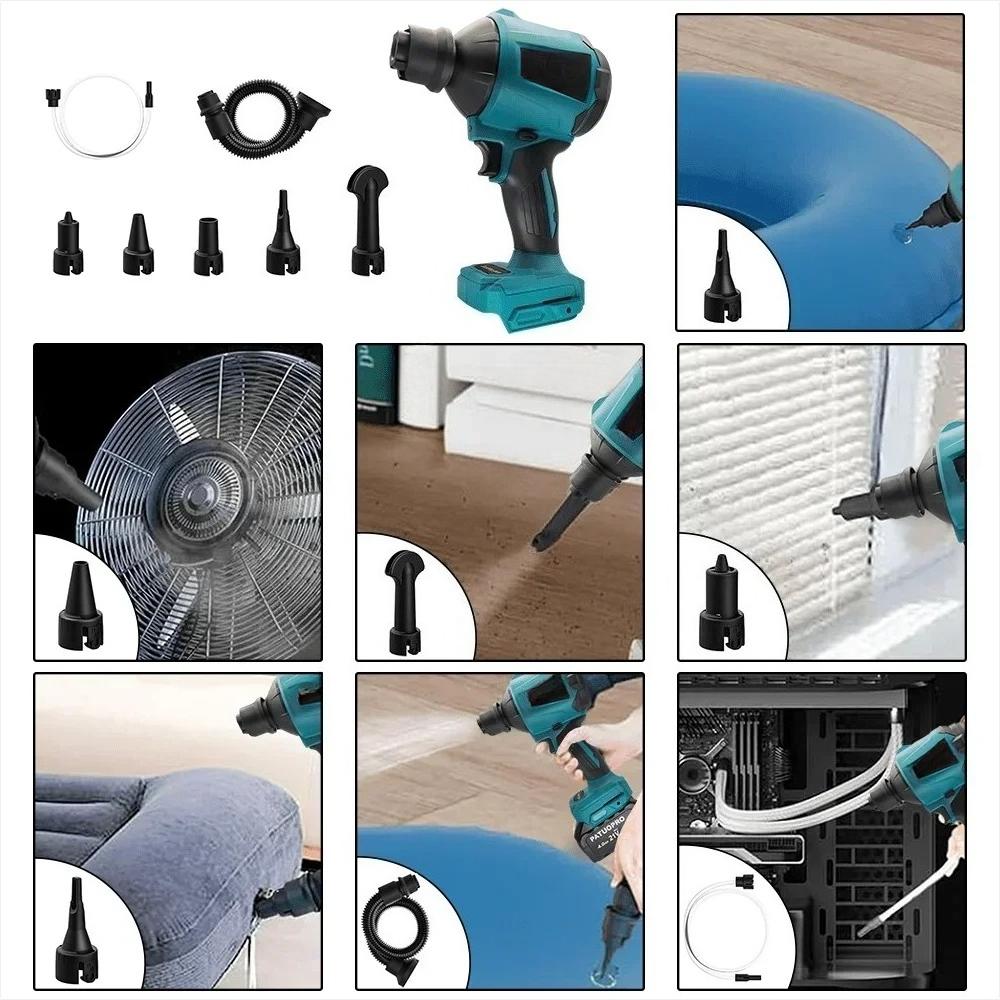 High Speed Electric Inflatable Blower Brushless Cordless Dust Blower Home Power Tool For 18V Battery