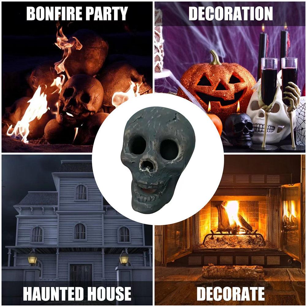 Προσομοιωμένο Ανθρώπινο Κρανίο Οστό Κεραμικό Πυρίμαχο Σκελετός Κούτσουρο για Φωτιά Κάμπινγκ Τζάκι