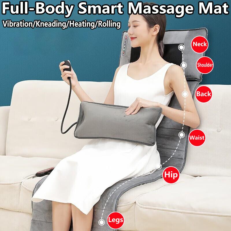 Electric Heating Vibrating Full Body Massager Chair In Cushion Car Home Office Lumbar Back Neck Mattress Pain Relief