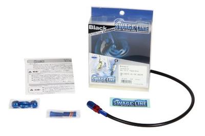 SWAGE LINE GSX-R1000 01-02 SARB498 Rear Brake Hose Kit, Aluminum (Red/Blue) Black Smoke Hose