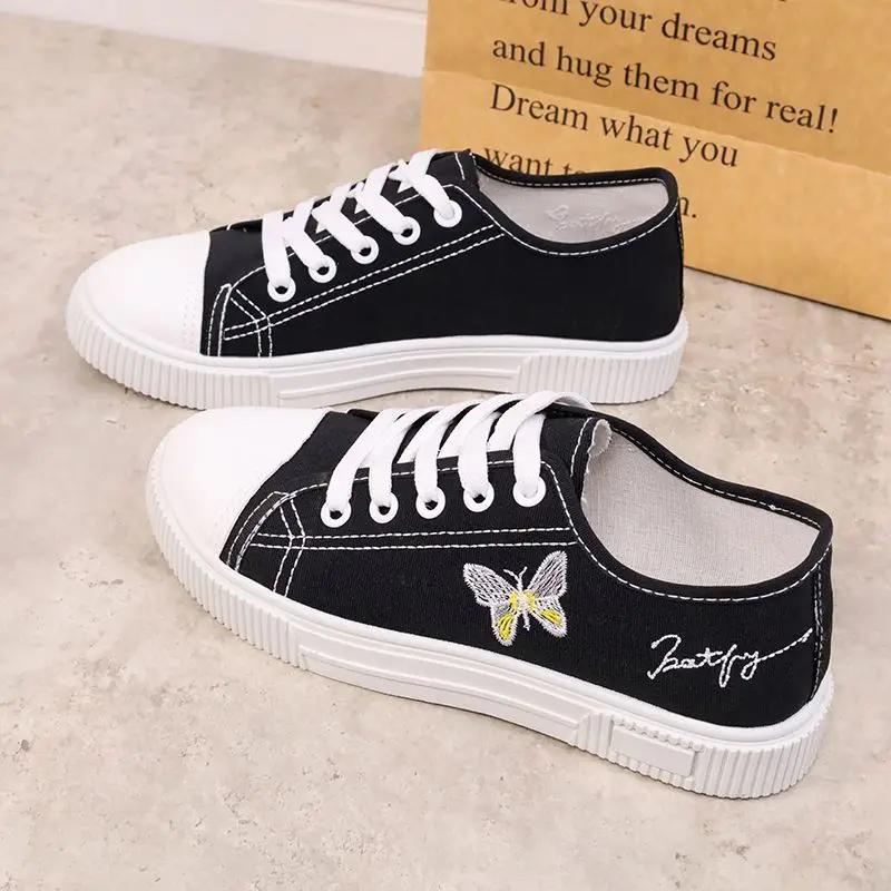 Fashion Fashion 2025 Shoes for Women Spring Autumn Embroidery Vulcanized Shoe Designer Luxury New In Casual Daily Routine Woman Footwear