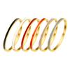 CARLIDANA Luxury Colorful Orange Enamel Bangles Bracelets for Women Party Gift Fashion Bangles Original Stainless Steel Jewelry