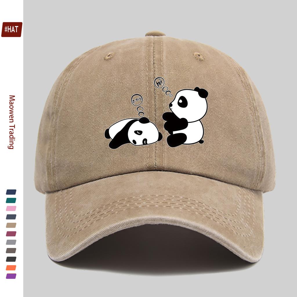 Pc Cute Panda Print Baseball Cap Unisex Design Sun Hat MultiColor Available Papa Cap Comfortable Lightweight Sun Hat Washab