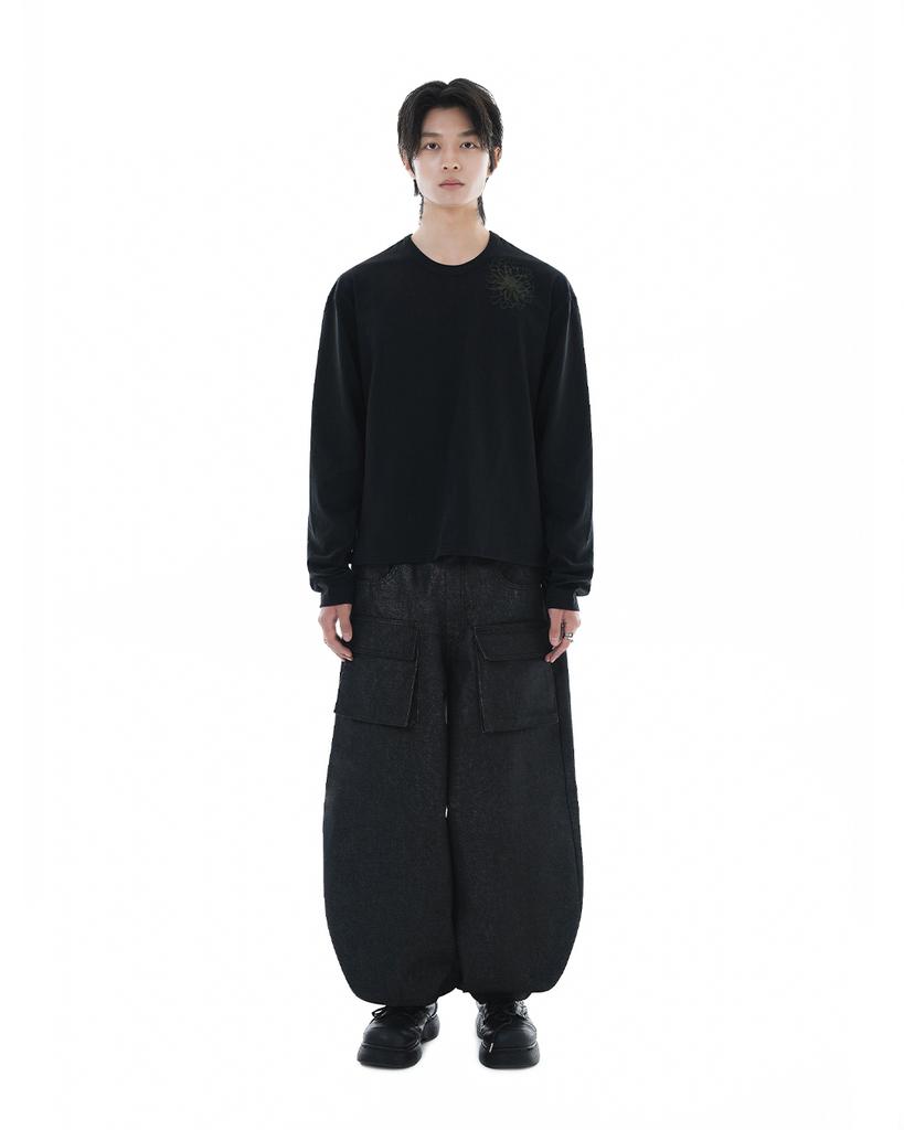Heojin Balloon Pocket Non-Fade Denim Pants_Black