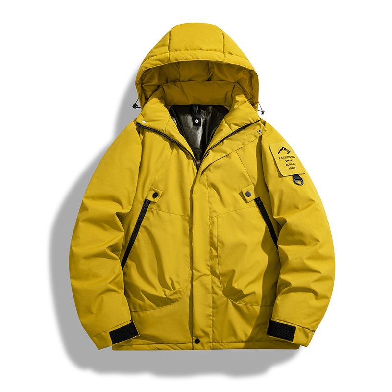 Men's Autumn and Winter Hooded Overalls Cotton Clothes Trendy Thickened Cotton Clothes