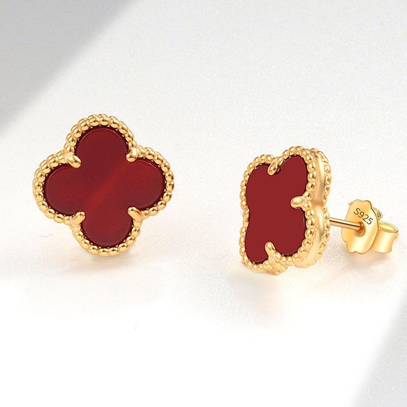 Women's Four-Leaf Clover Bracelet – 18K Gold Plated with Double-Sided Mother-of-Pearl, Elegant High-Quality Accessory, Chic and Lucky Design.