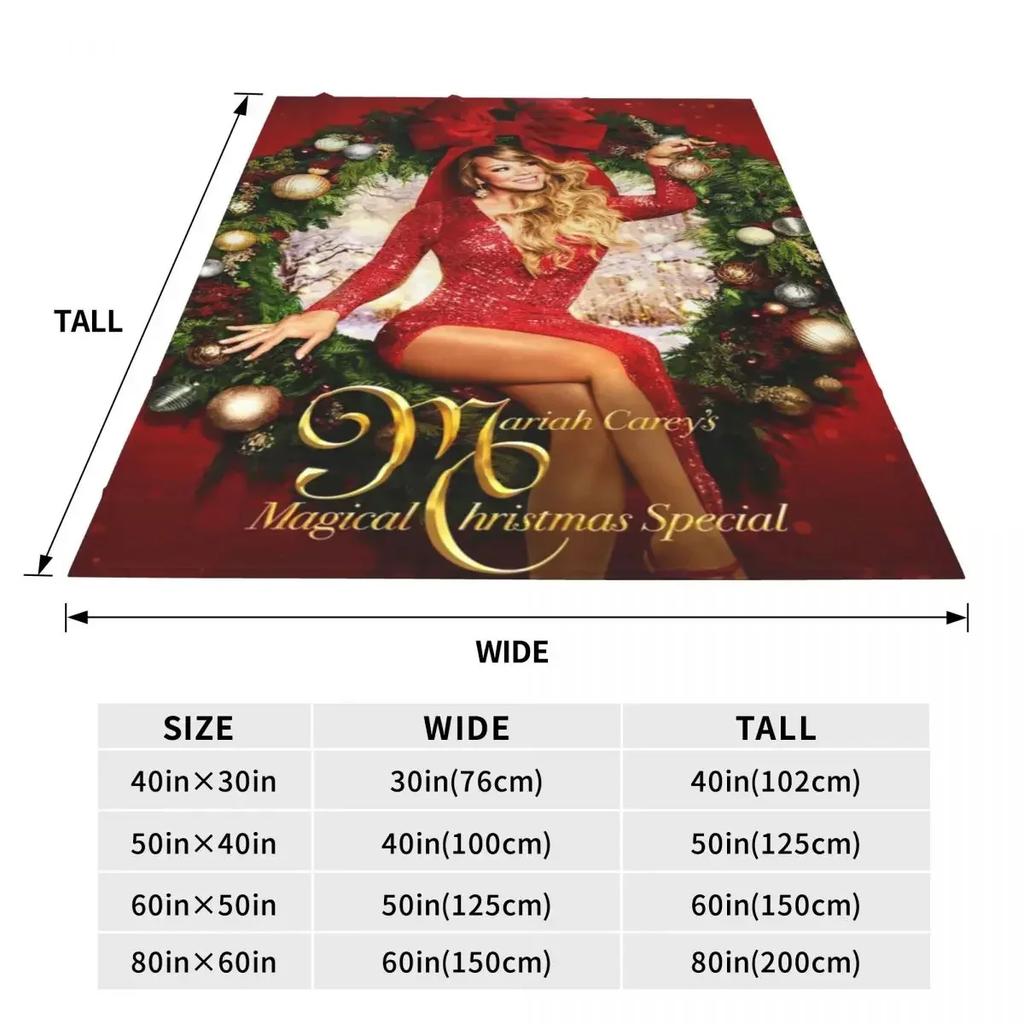 Mariah Carey Super Warme Decken Sänger Weihnachtsgeschenk Camping Bettwäsche Überwürfe Winter Druck Flanell Tagesdecke Sofa Bettbezug
