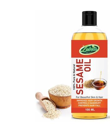 Zubron Organics Cold Pressed Sesame Oil for Skin, Body & Hair Oil (100 G)