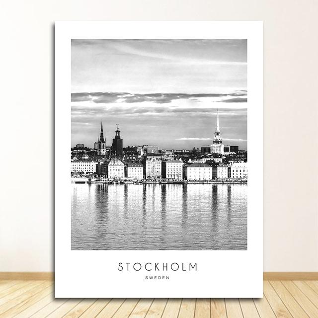 And White Pictures for Living Room Home Decor Modern New York London Paris City Wall Art Landscape Posters and Prints Black