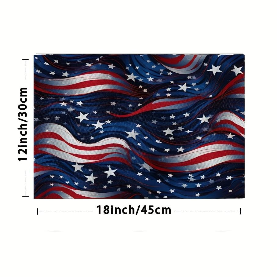 Wave Star Spangled Banner Meal Mat Independence Day Theme Table Mat American Patriotic Style Insulated Meal Mat