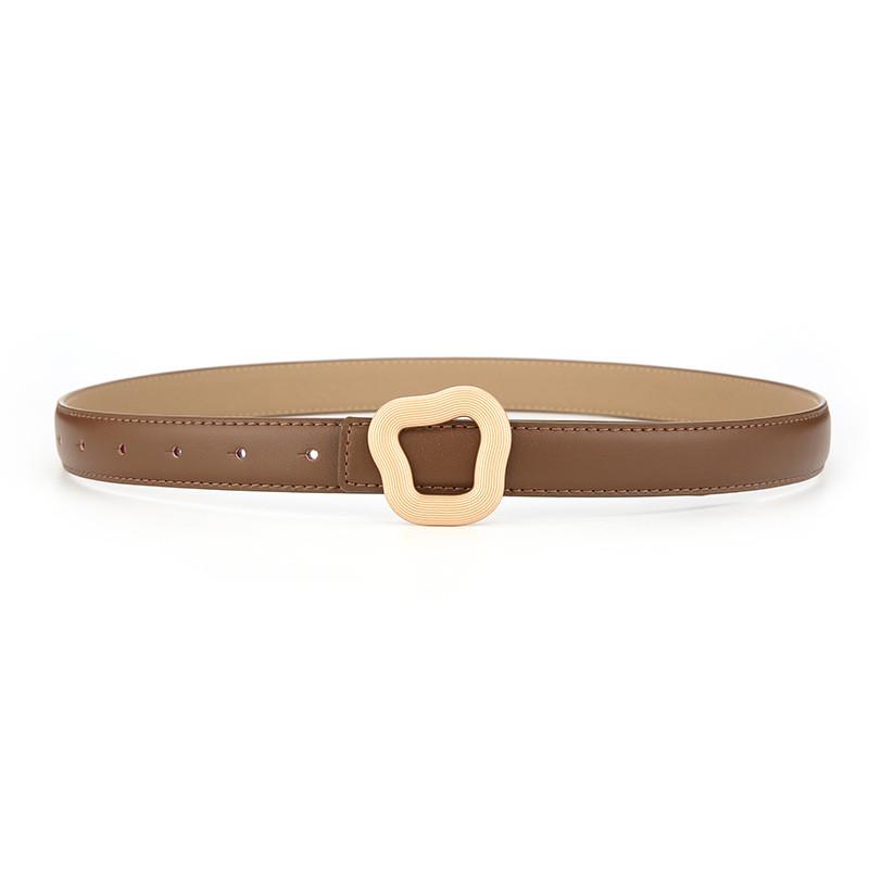 Genuine Leather Womens Belt With Silver Buckle For Casual Wear