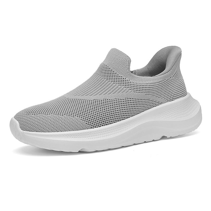 Unisex Plus Size Flyknit Slip-on Walking Shoes - Non-slip, Lightweight Casual Sneakers for Spring & Summer. 36