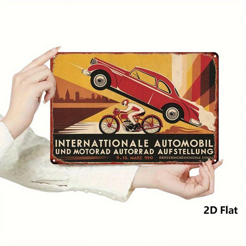 Vintage Metal Tin Sign Retro Road Trip Garage Wall Decor