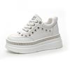 Thick-soled inner height-increasing white shoes, women's one-pedal summer new lightweight and versatile small leather shoes