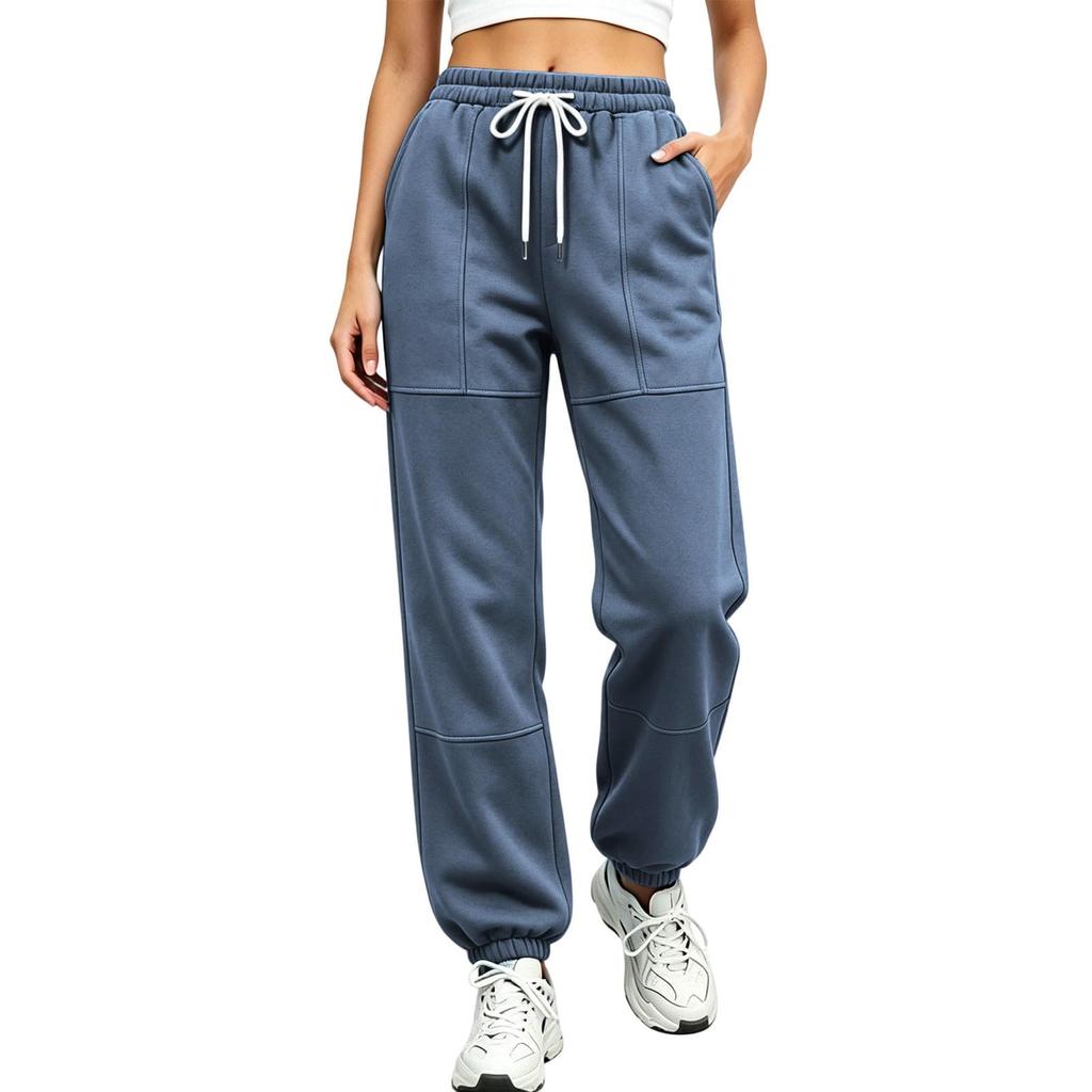 Damen Jogginghose mit hohem Bund und Bündchen, lässige Sweatpants für den täglichen Gebrauch und zum Entspannen