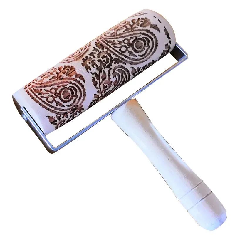 Christmas Embossed Rolling Pin Baking Cookies Roller Christmas Wooden Rolling Pins for Baking Embossed Cookies