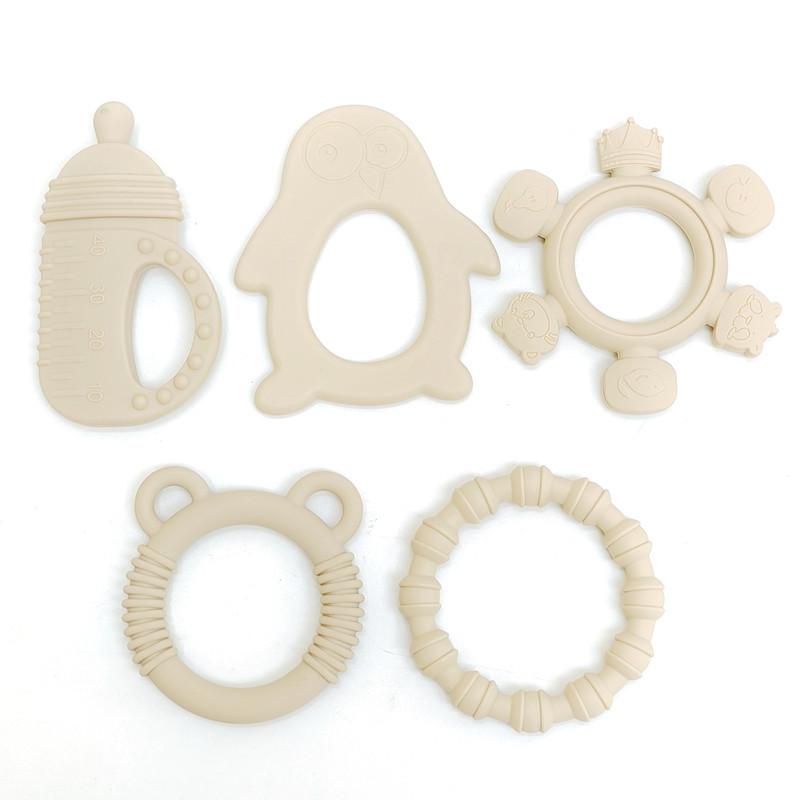 Non-Toxic Teether Toys Baby Food Grade Silicone Teething Stick Children Mouth Muscle Trainer