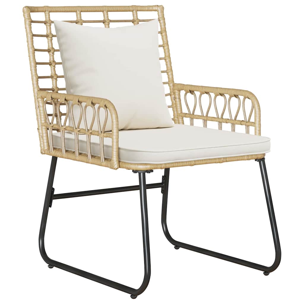 Garden Dining Set 3 Pcs Brown and Cream Poly Rattan