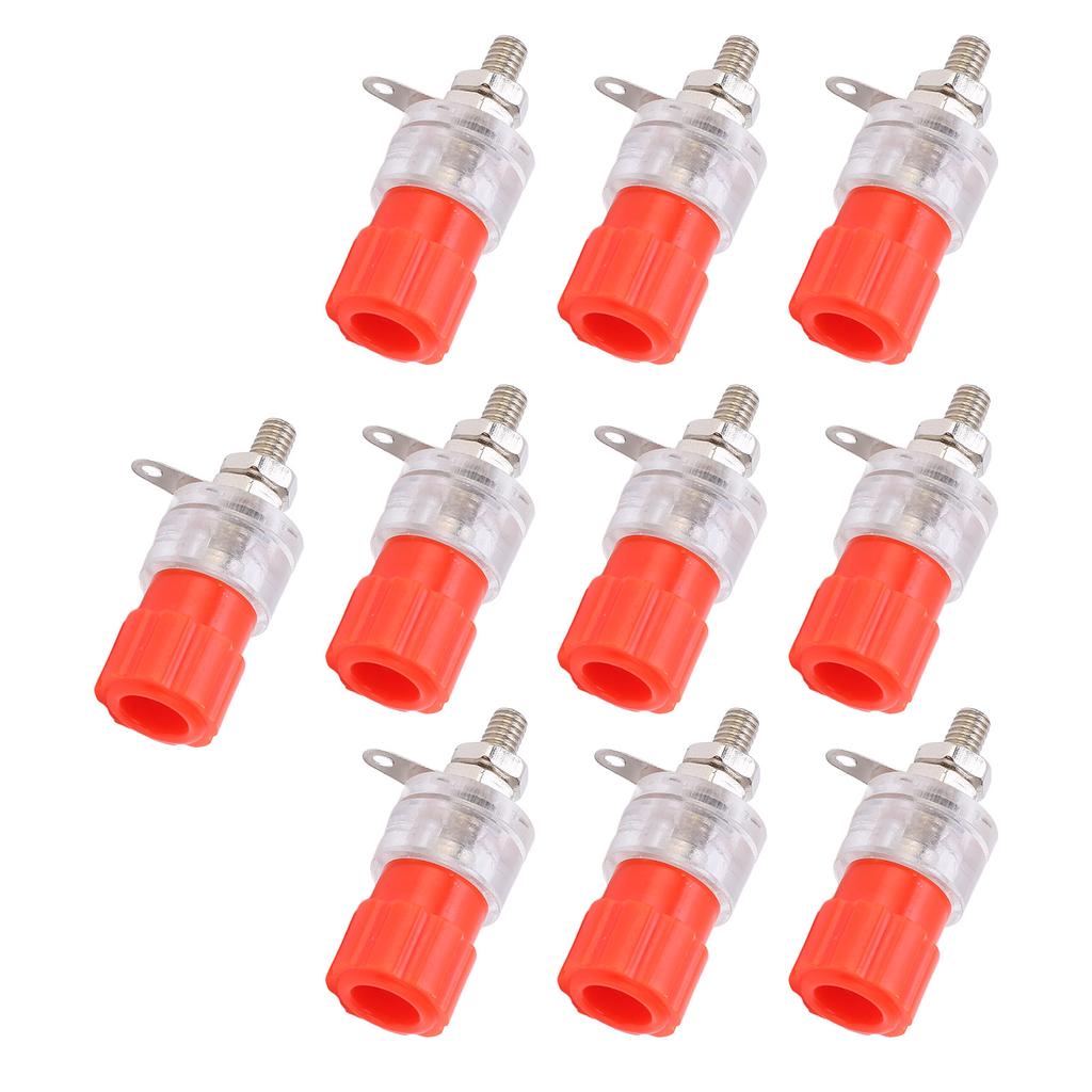 10pcs Banana Socket 4mm 0.2in Copper Screw Transparent Zinc Alloy Material Speaker Binding Post 30Vac‑60Vdc