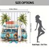 Beach buggy and surfboard shower curtains for bathroom decoration, perfect for adding coastal charm and atmosphere