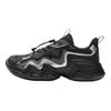 Li Ning Enfants Série Sports Lifestyle Cuir Synthétique Alien Mode Confortable Polyvalent Rebond Chaussures Décontractées Chaussures Décontractées pour Enfants Noir YKCV250-1
