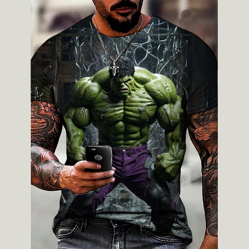 Classic Men's Hulk T Fashion Casual Sports T Shirt with Marvel 3D Print Adult Street Style Fitness Jogging Comfortable T Shirt