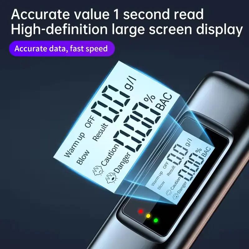 LED High Precision Alcohol Tester Drunk Alarm Reminder Breath Non-contact Professional Breathalyzer Alcohol Meter Analyzer