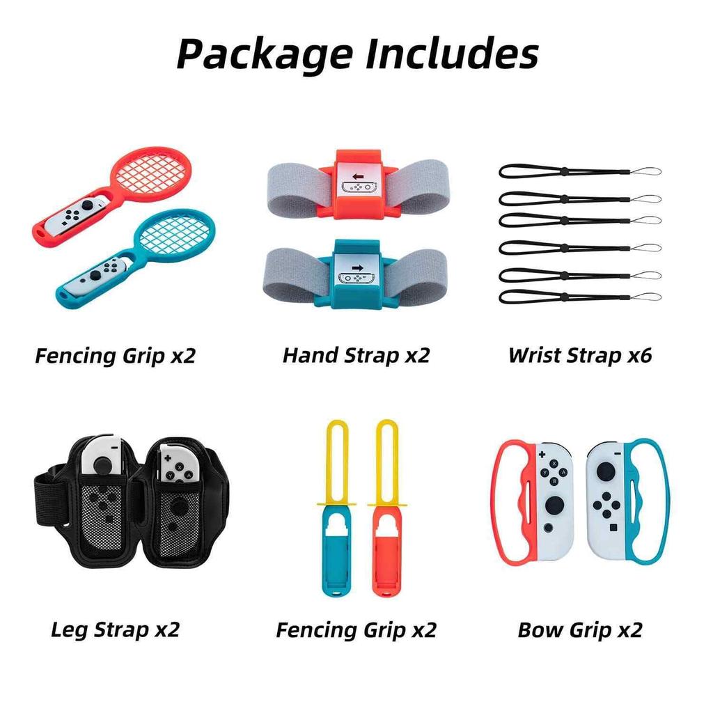 10 In 1 Sport Game Accessories Set for Nintendo Switch / Switch OLED Joy-Con