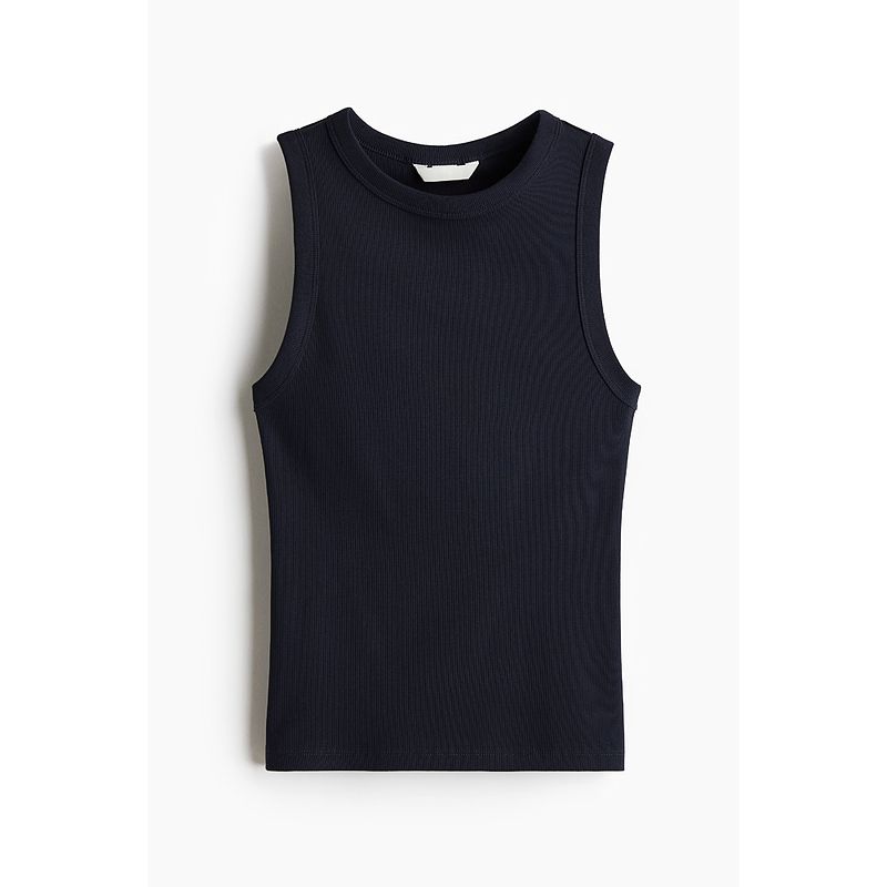 

HM Women clothes 2025 Summer New Vest Sling Rib Soft and Comfortable Sleeveless White Vest 1250800