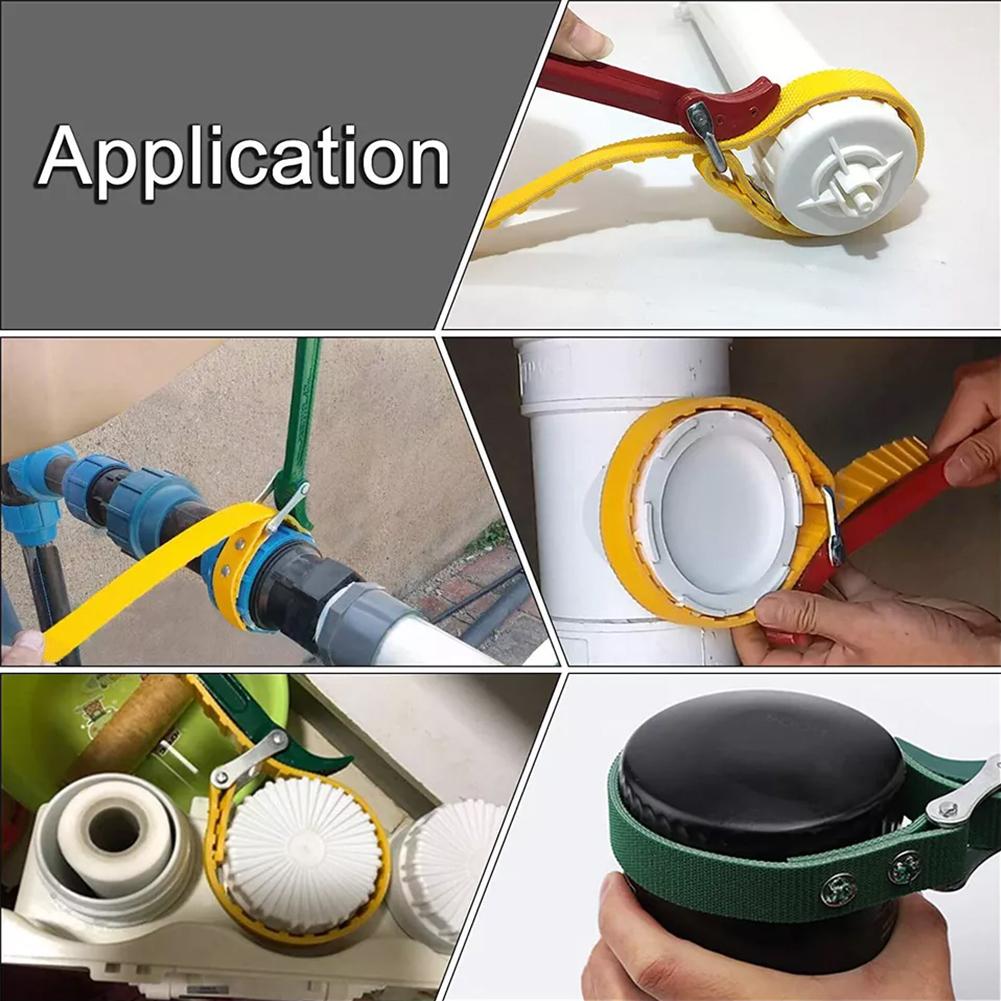 Multifunctional Belt Wrench Rubber Non-slip Handle Oil Filter Wrench Jar Opener Pipe Wrench Cartridge Disassembly Tool