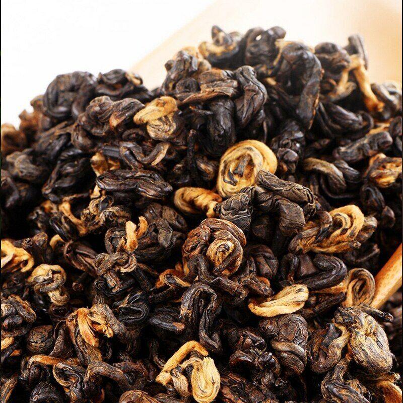 Dian Hong Black Leaf Tea, Golden Spirals, Chinese Black Tea