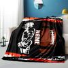 Football Player With Ball Home Customize Your Name Blankets Comfortable Soft Portable Blanket For All Seasons Multipurpose Blanket Picnic Sofa Office